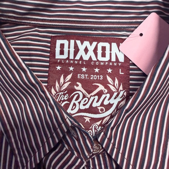 DIXXON BENNY TRIPLE STRIPE WOMEN'S SHORT SLEEVE - MAROON size large - Picture 7 of 10